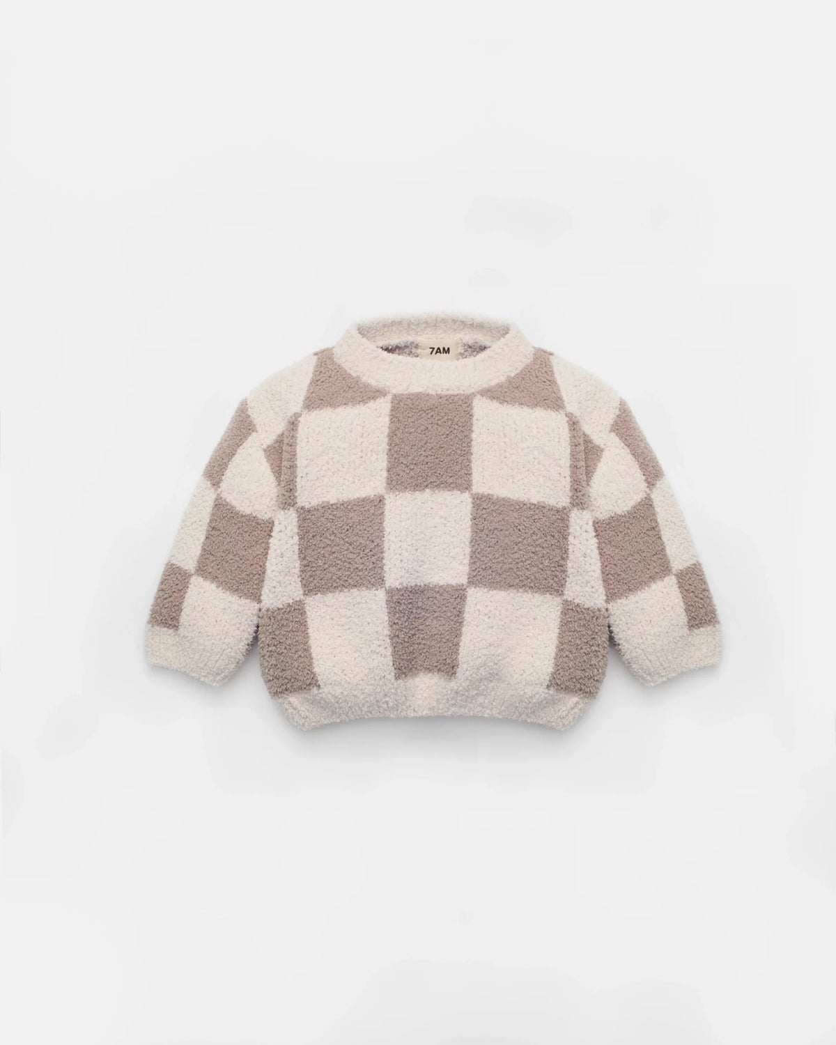 Boxy Sweater Checkers Fuzzy