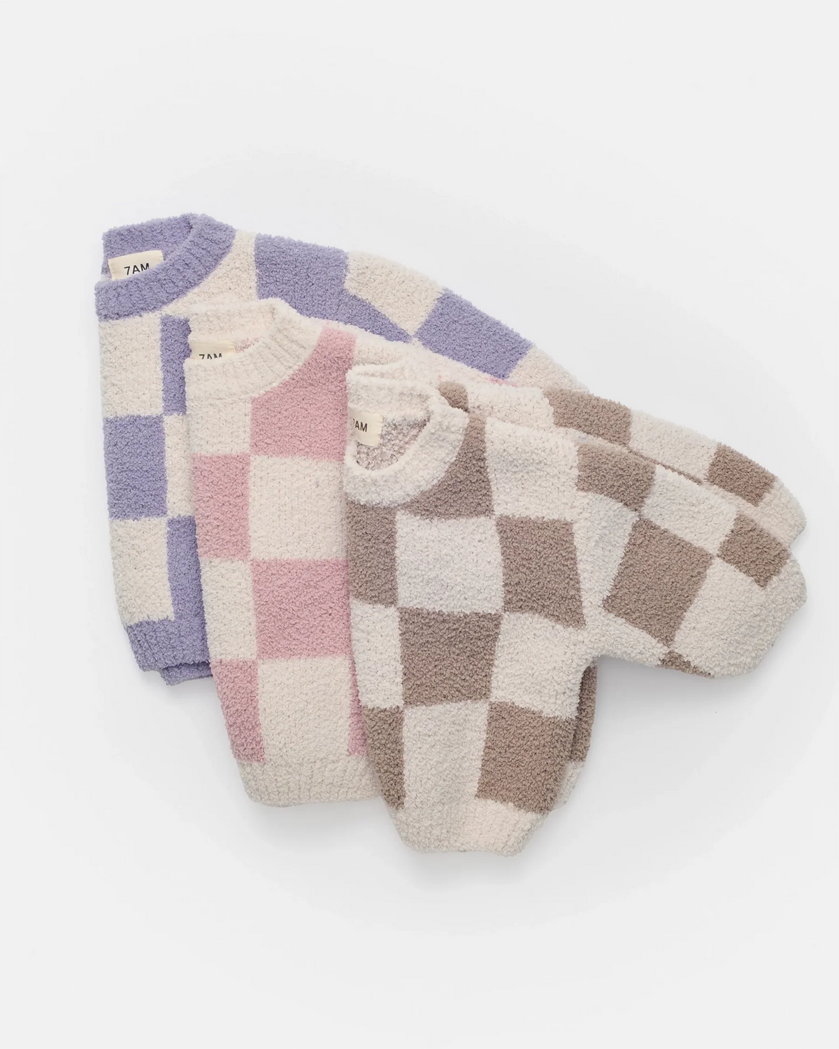 Boxy Sweater Checkers Fuzzy