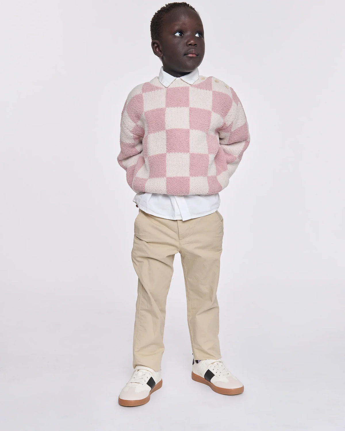Boxy Sweater Checkers Fuzzy