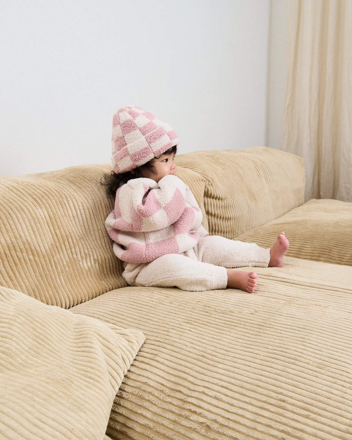 Boxy Sweater Checkers Fuzzy