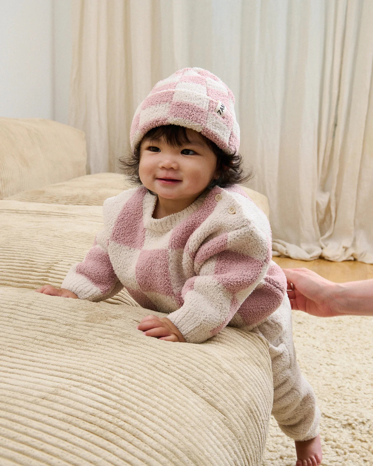 Boxy Sweater Checkers Fuzzy