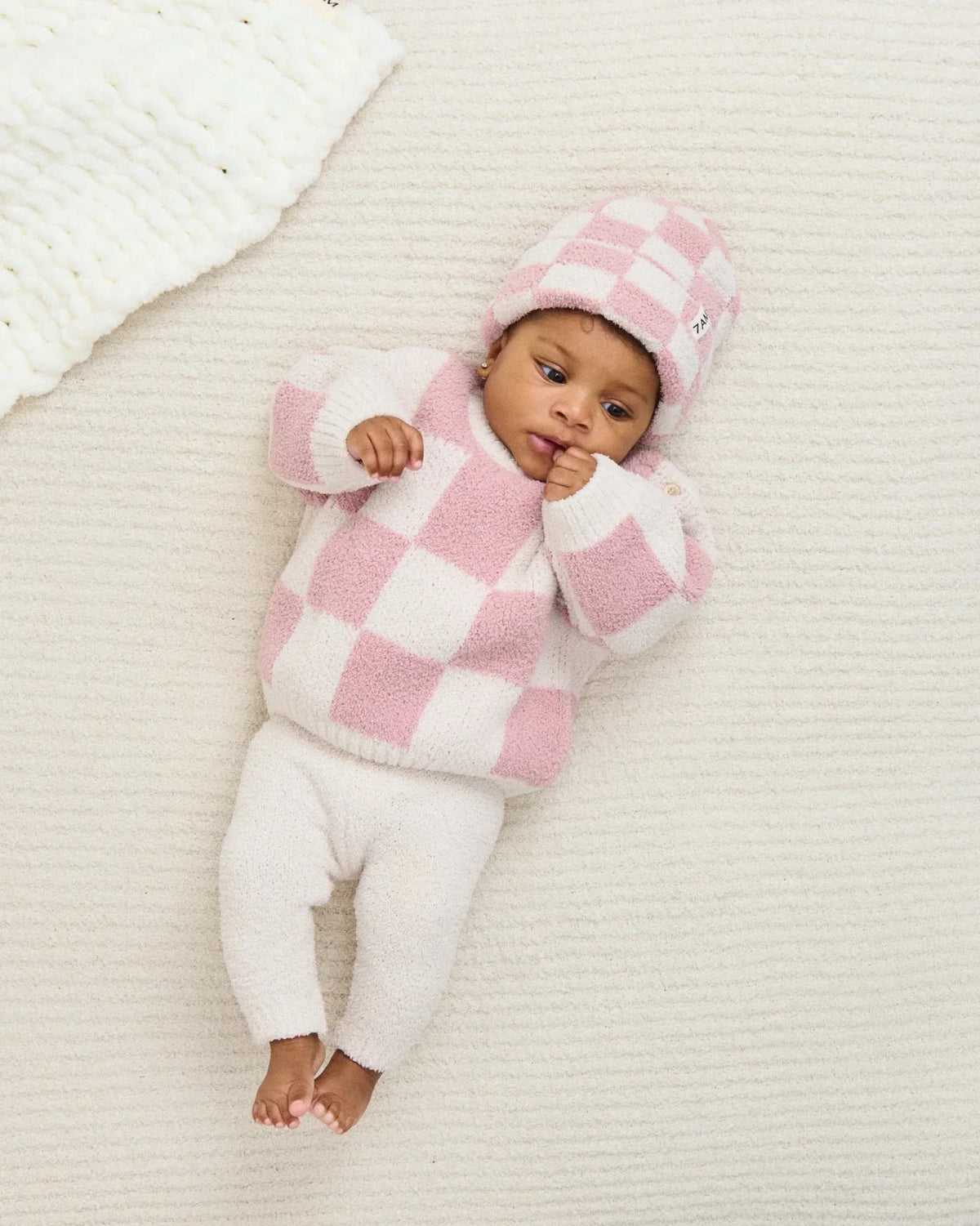 Boxy Sweater Checkers Fuzzy