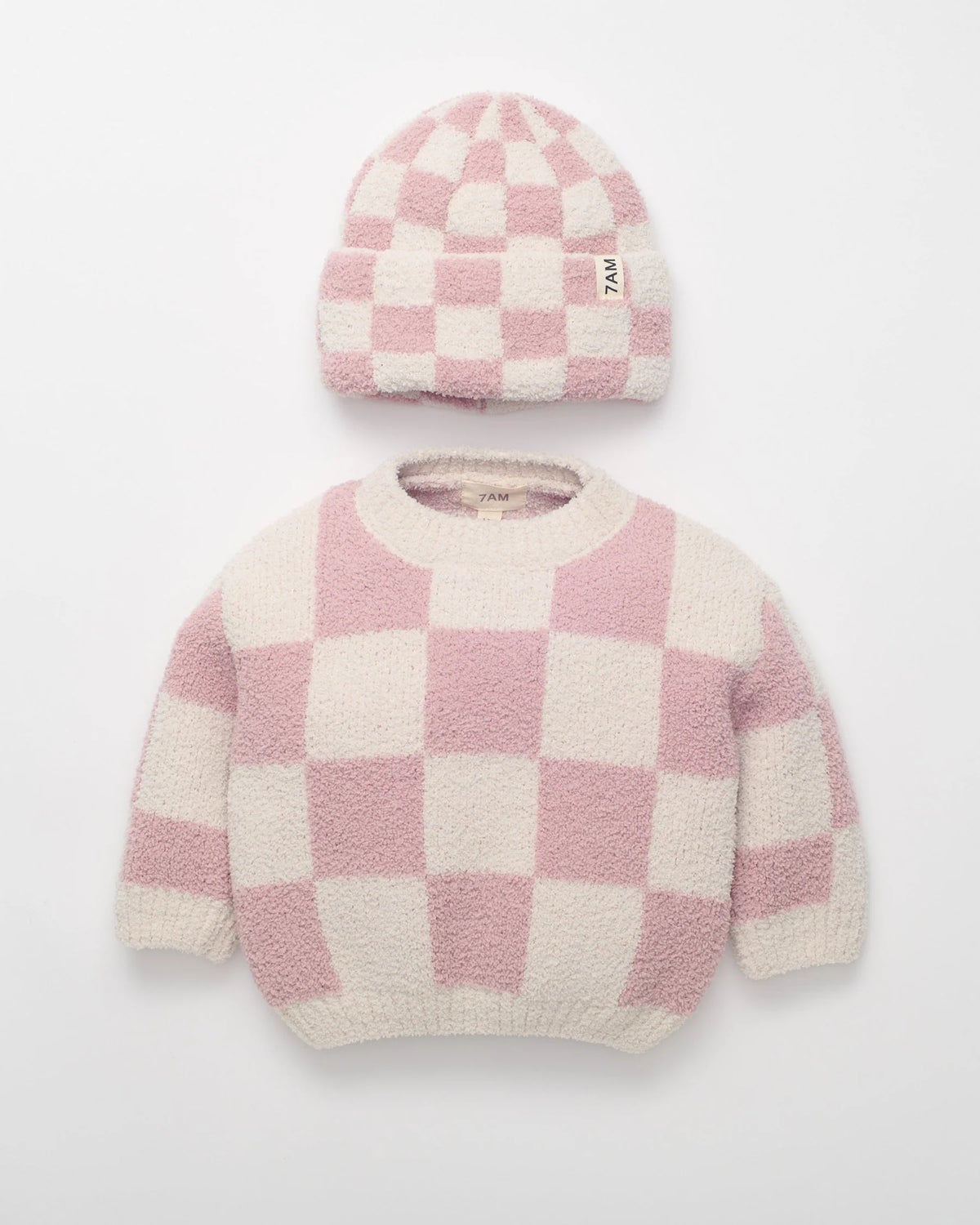 Boxy Sweater Checkers Fuzzy
