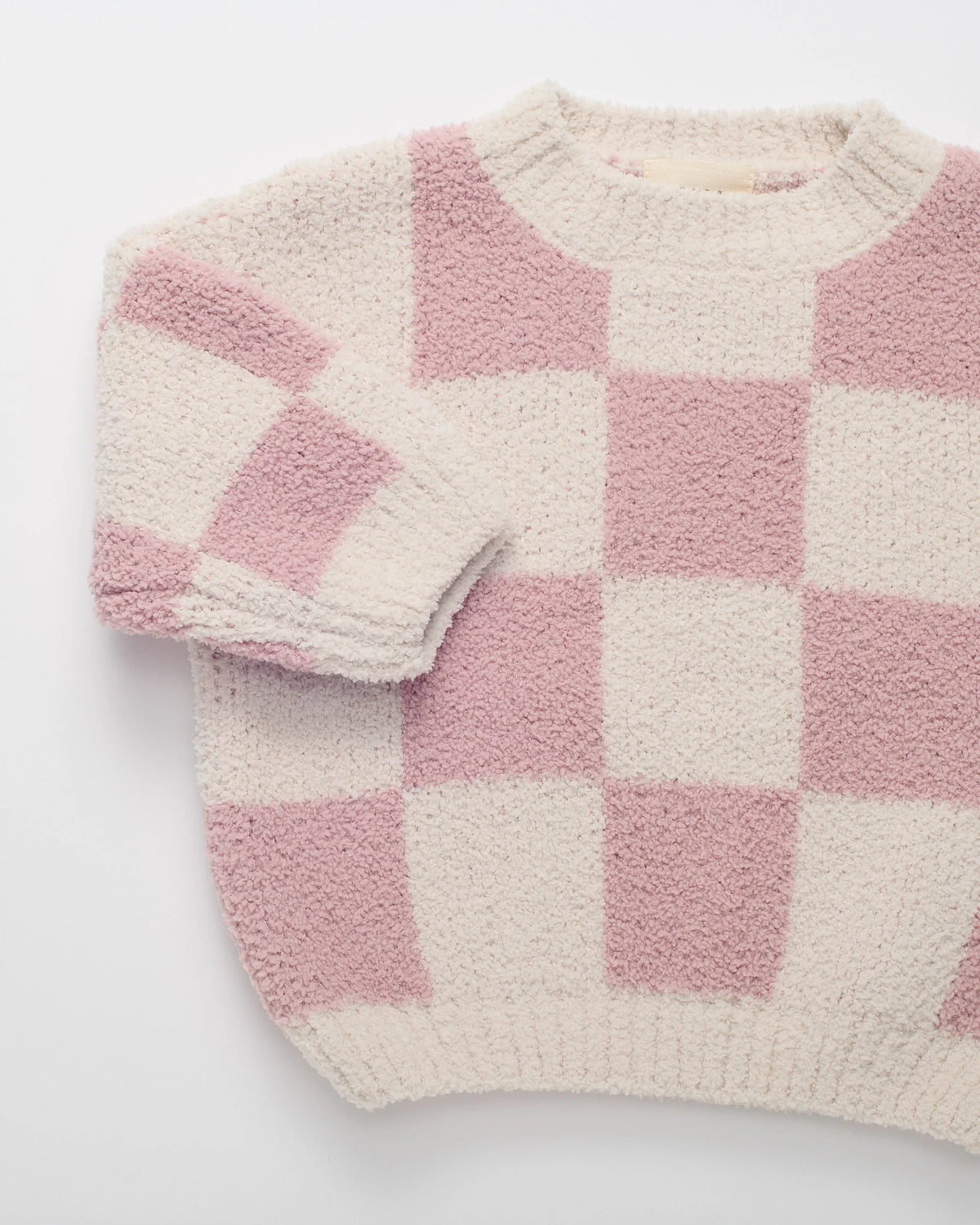 Boxy Sweater Checkers Fuzzy