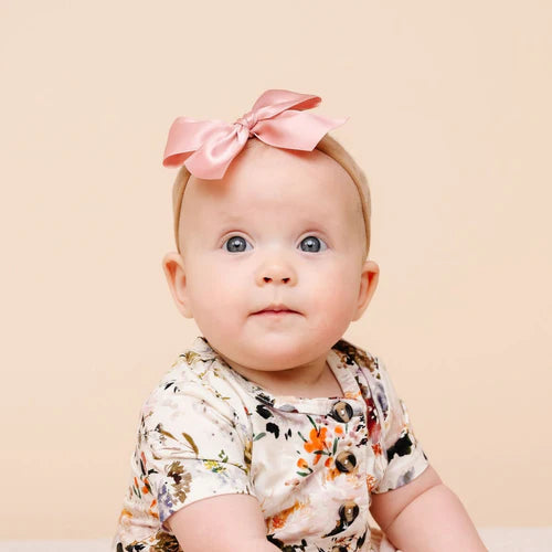 Satin Bow - French Pink Headband - Large