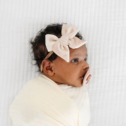 Velvet - Latte Bow Headband - Large