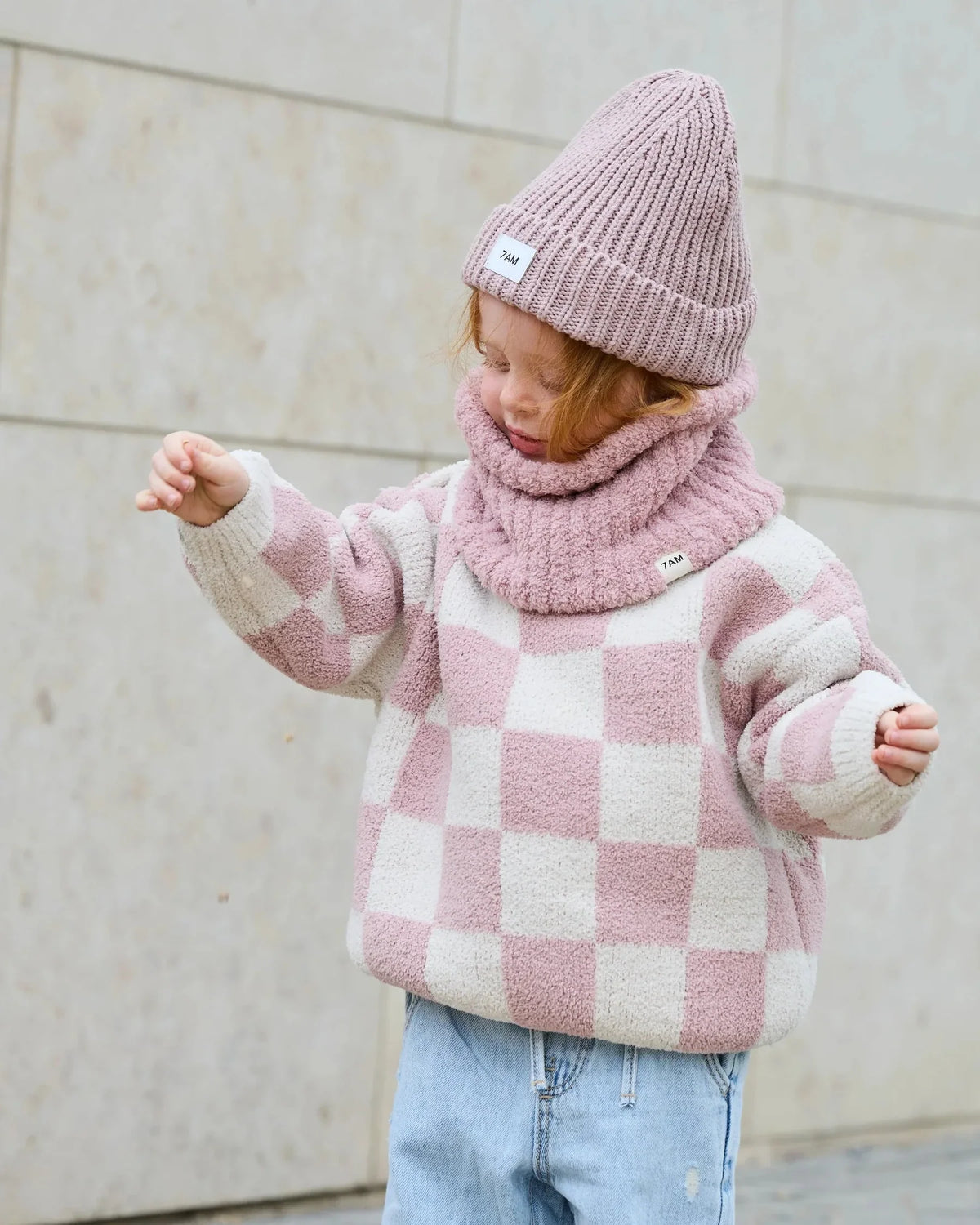 Boxy Sweater Checkers Fuzzy