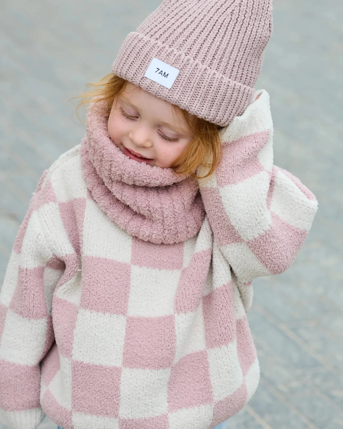 Boxy Sweater Checkers Fuzzy