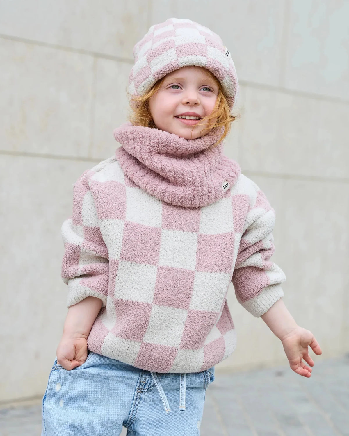 Boxy Sweater Checkers Fuzzy