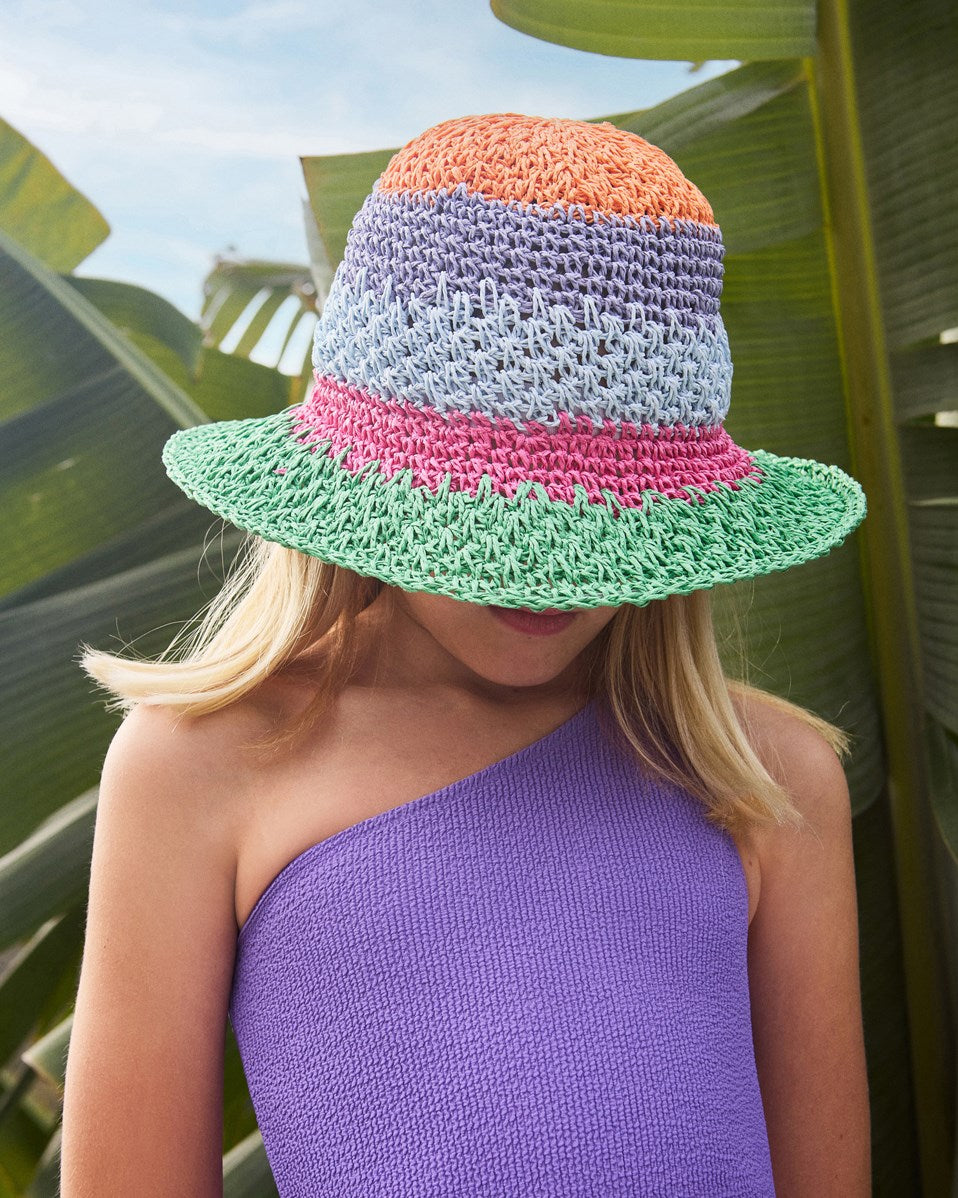 Striped Straw Hat - Magic Fade