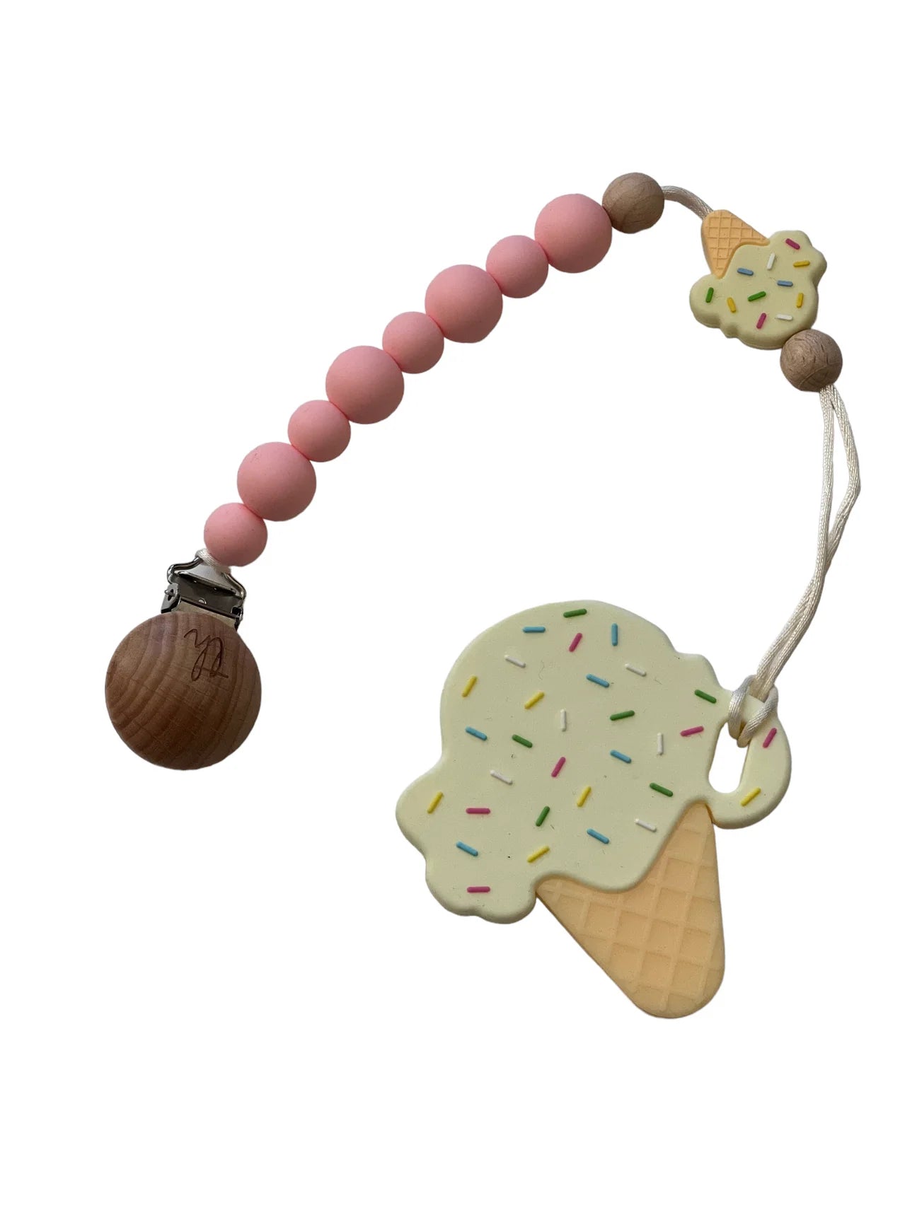 Teether & Clip Bundle - Vanilla Ice Cream