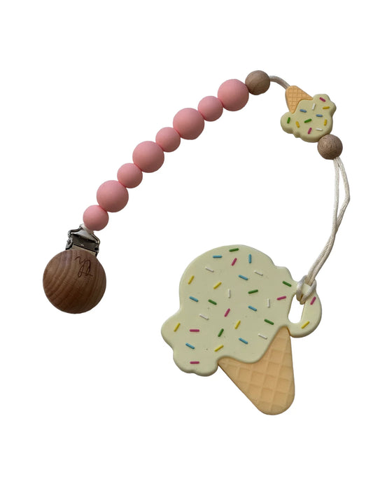 Teether & Clip Bundle - Vanilla Ice Cream