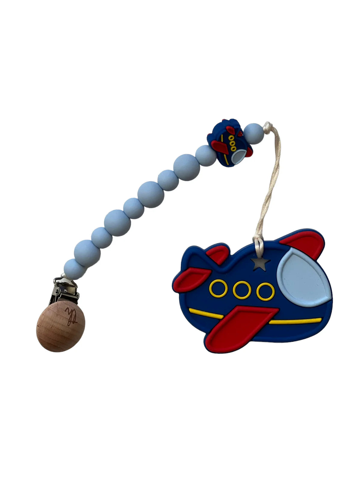 Teether & Clip Bundle - Airplane Navy