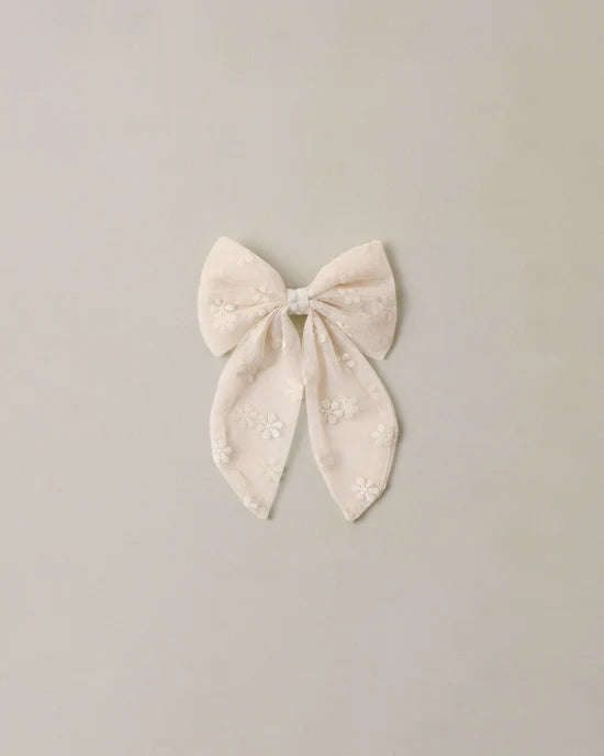 Everly Bow - Embroidered Daisy