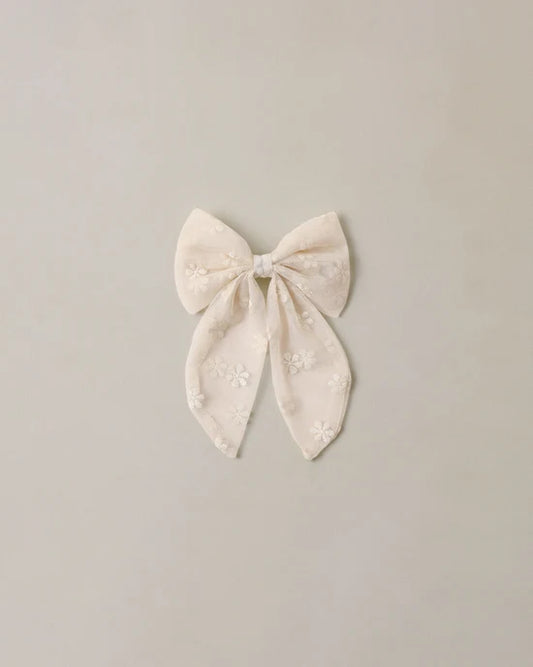 Everly Bow - Embroidered Daisy
