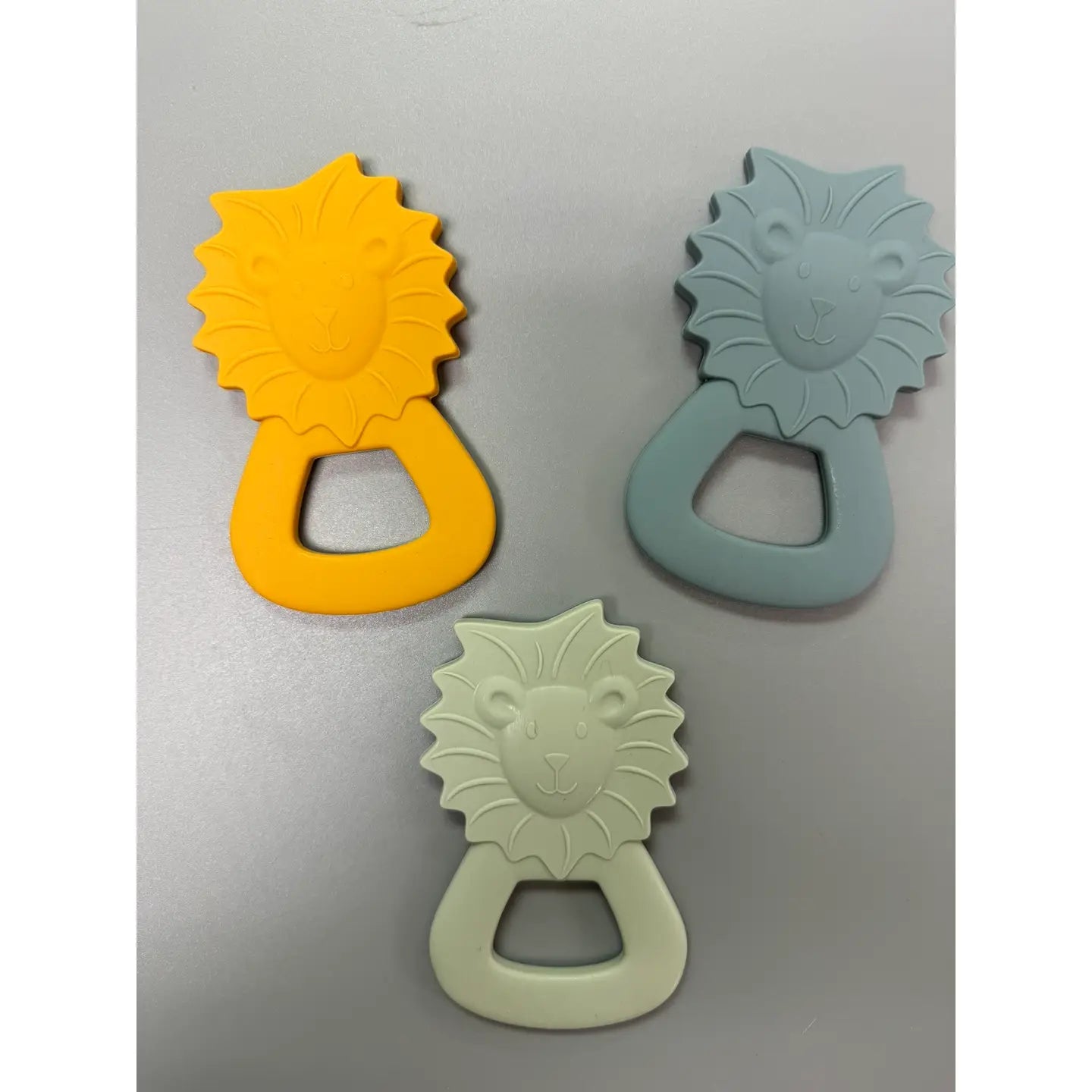 All Silicone Lion Teething Ring - Gold