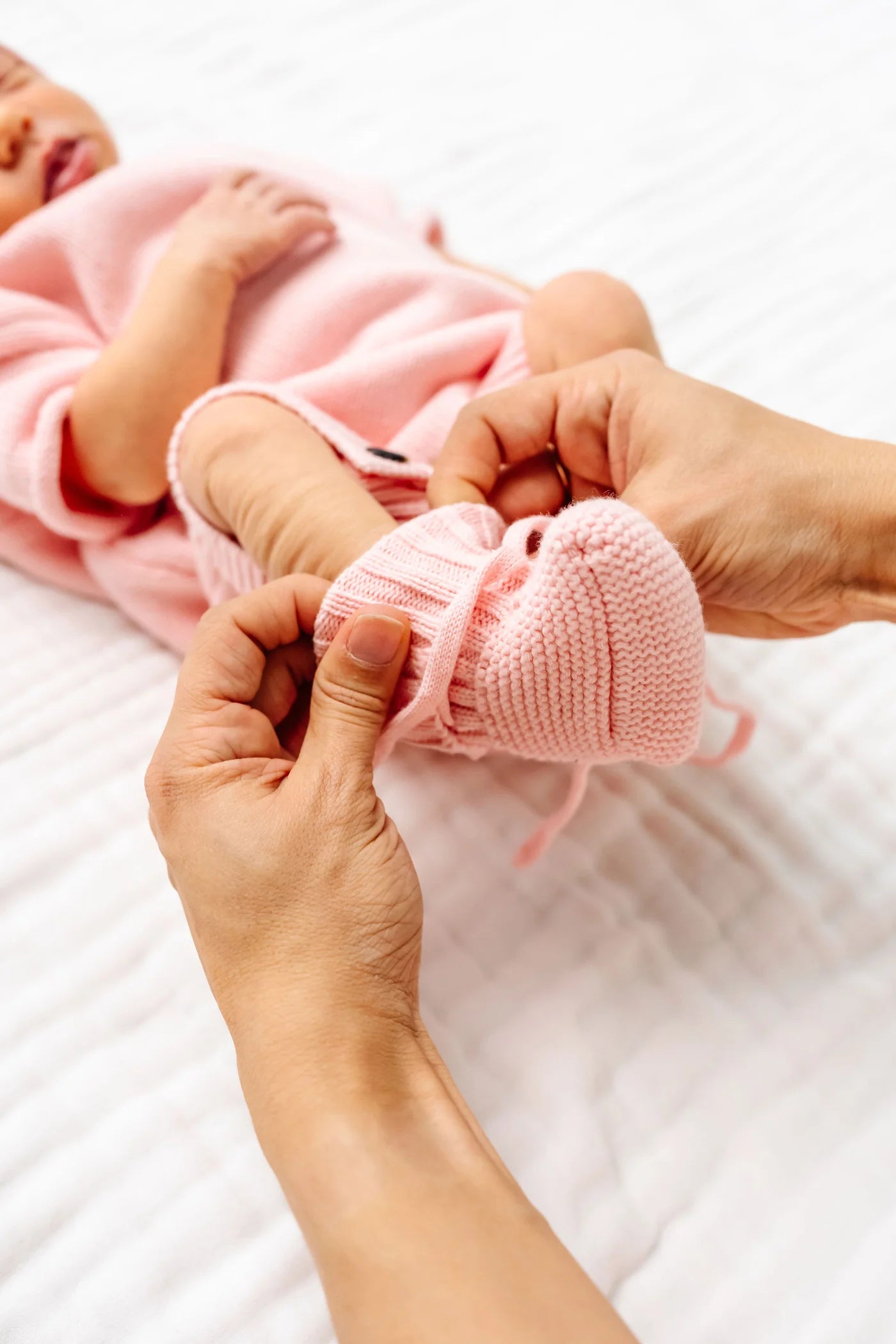 Knit Booties - Blush