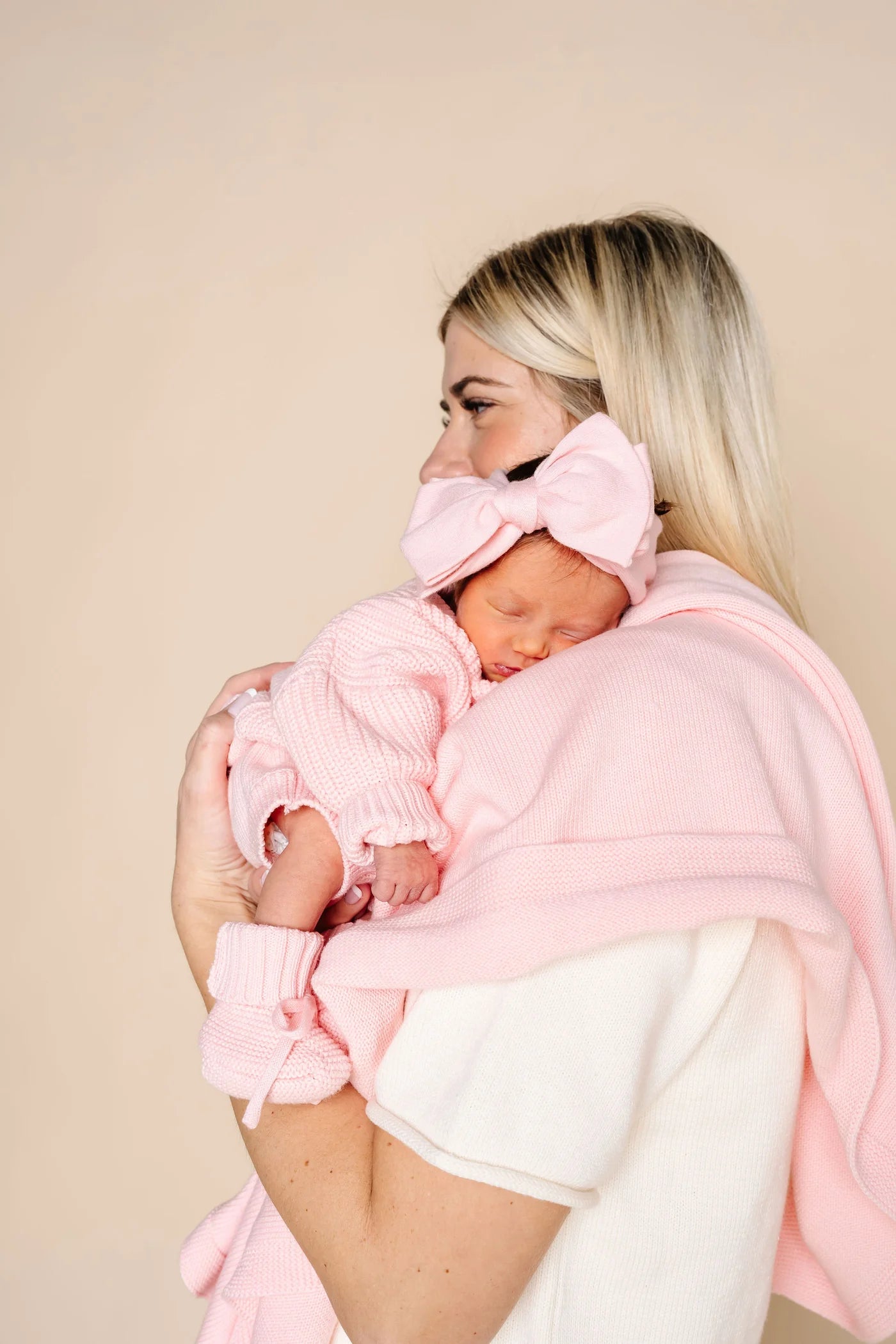 Knit Booties - Blush