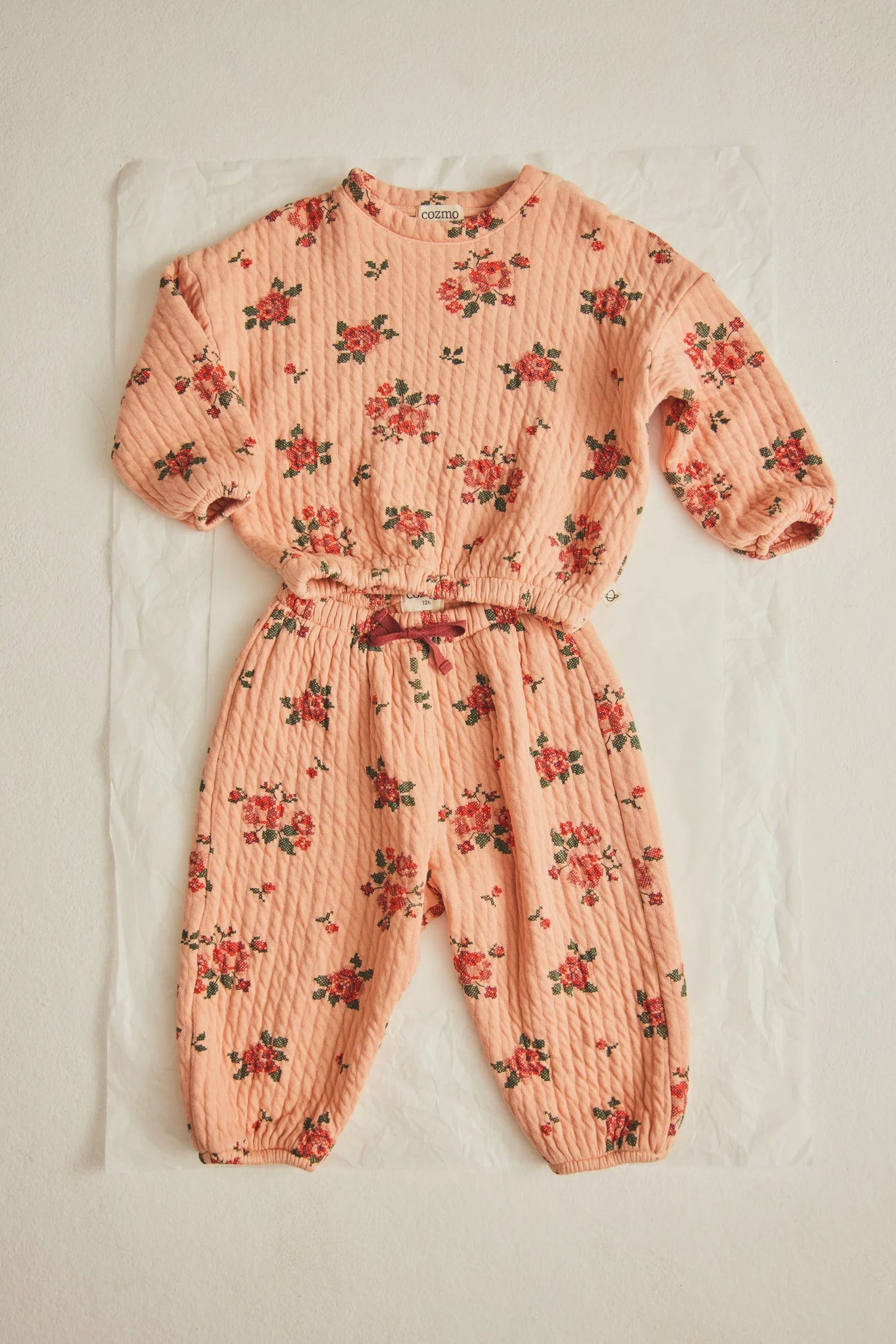 Pants Beca - Quilted Floral Print Baby Pants