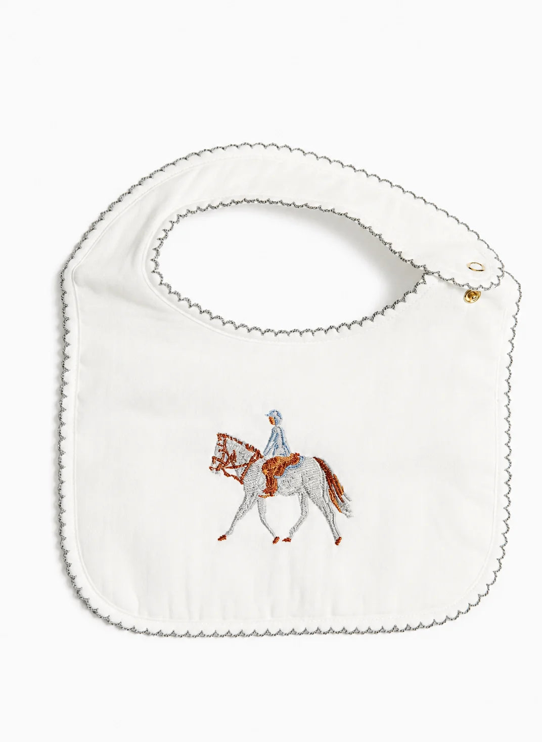 Classic Baby Bib - Embroidered Horse