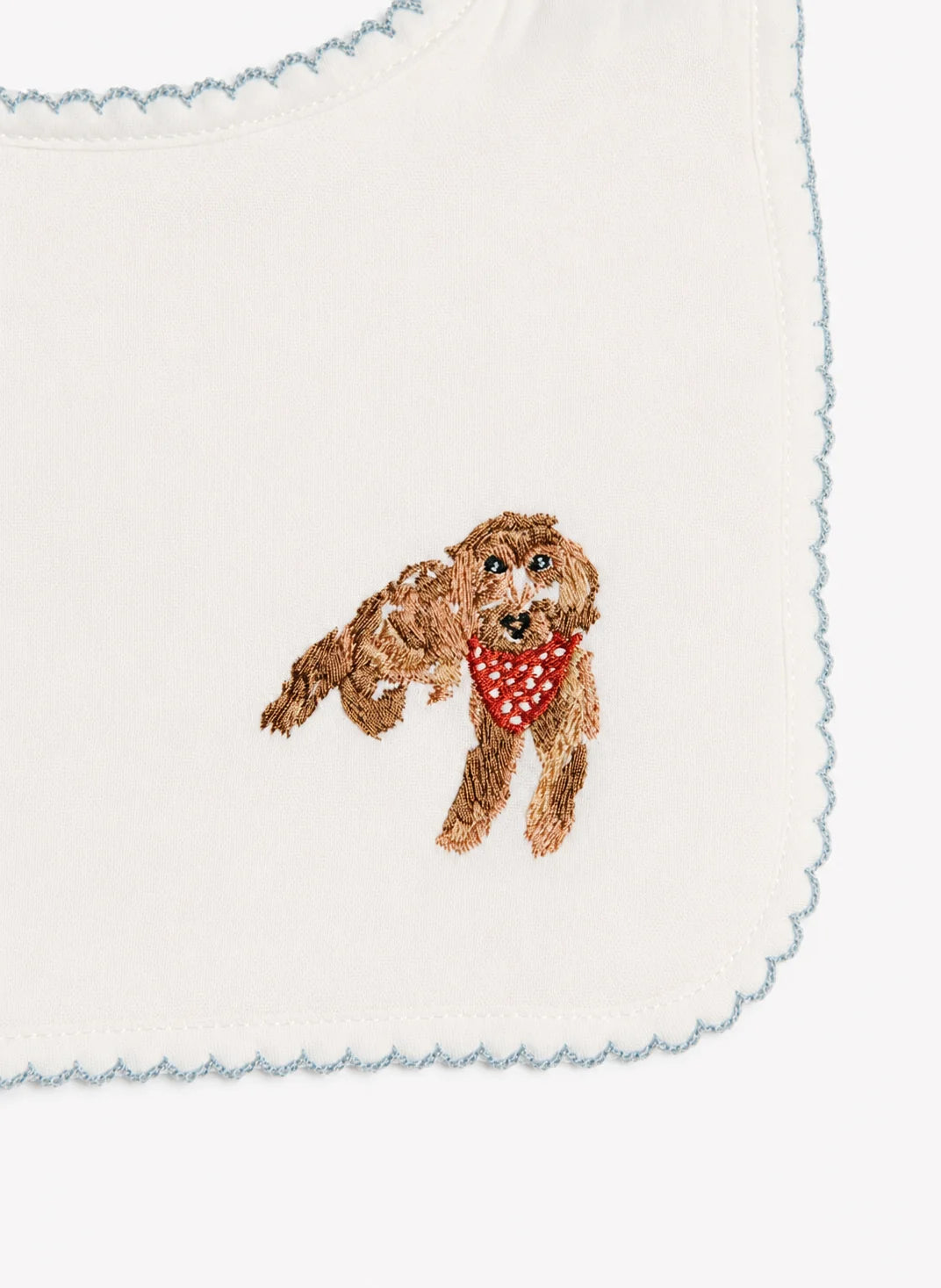 Classic Baby Bib - Embroidered Dog