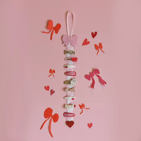 Cutesy Bow Stripy Clips