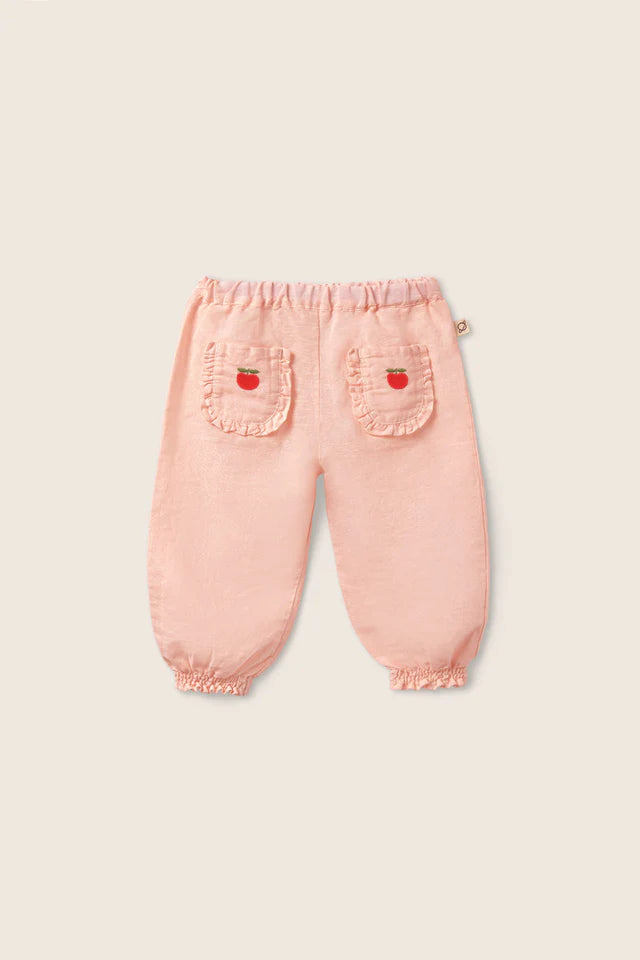 Cotton Linen Ruffle Baby Pants