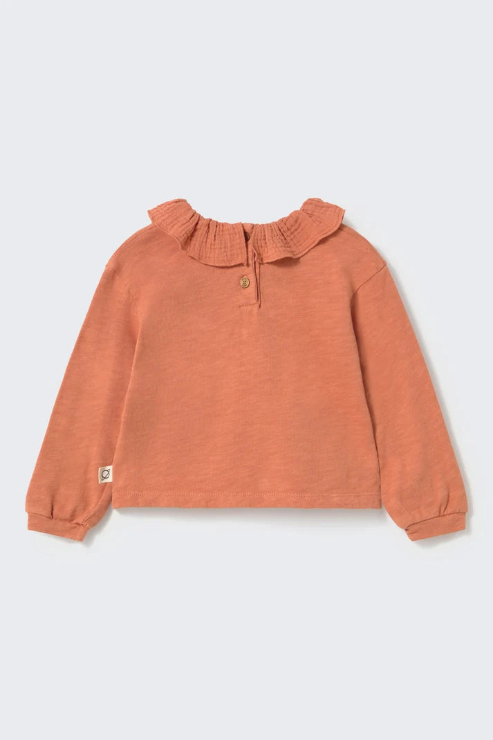T-Shirt Clara - Brushed Warm Slub Baby Ruffle T-shirt