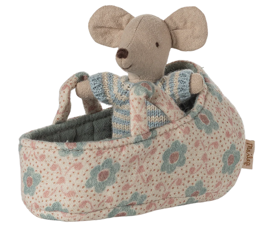 Baby mouse in carry cot - Blue