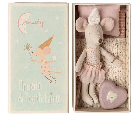 Tooth Fairy Mouse, Little Sister in Matchbox - Polka Dot Top
