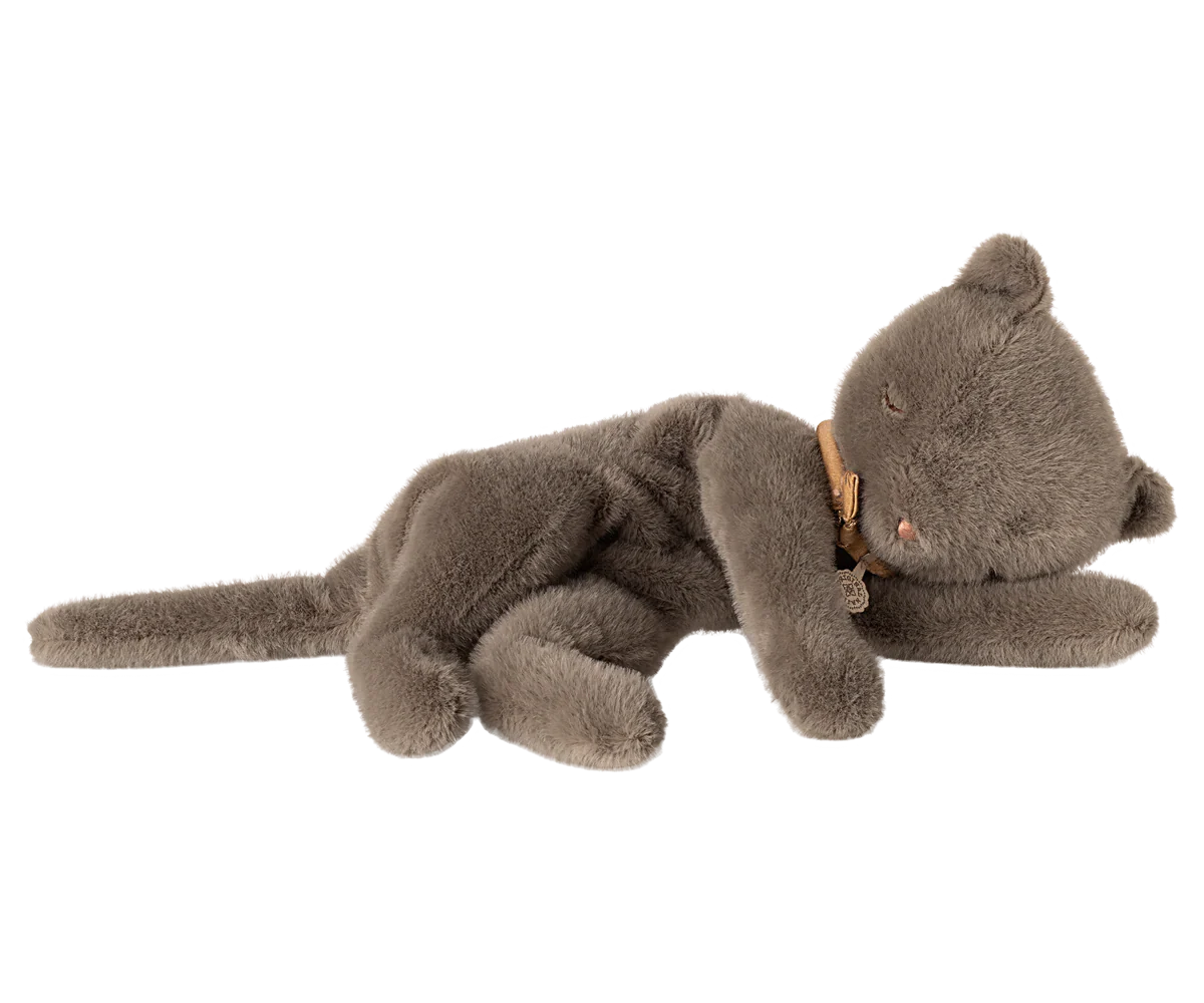 Sleeping Kitten Plush, Medium - Gray