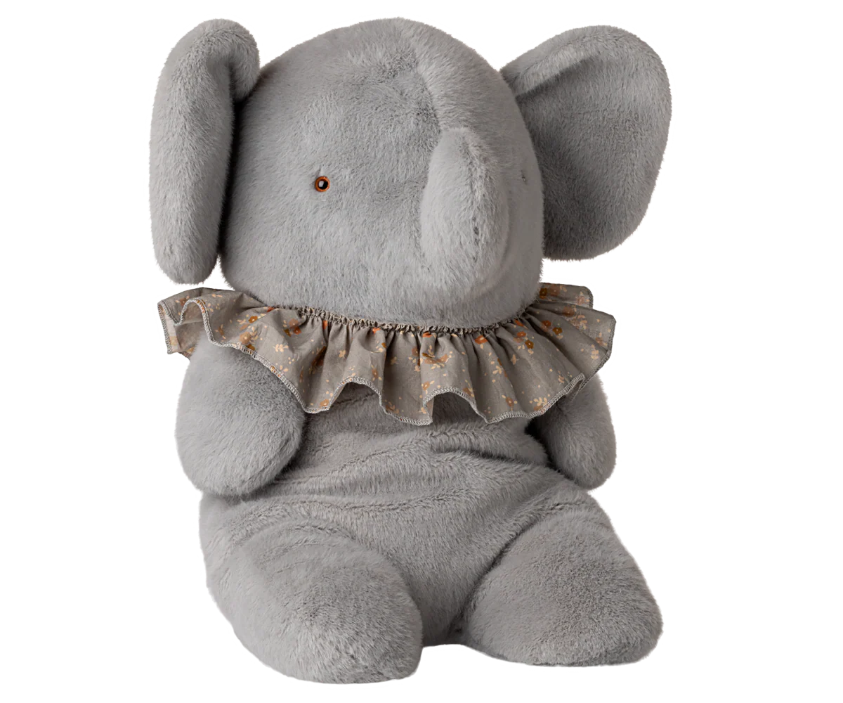 Elephant Plush, Big - Blue/Grey