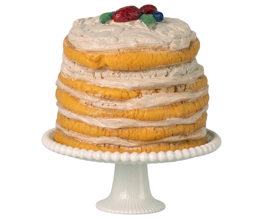 Party cake and cake stand, Mouse - Off White