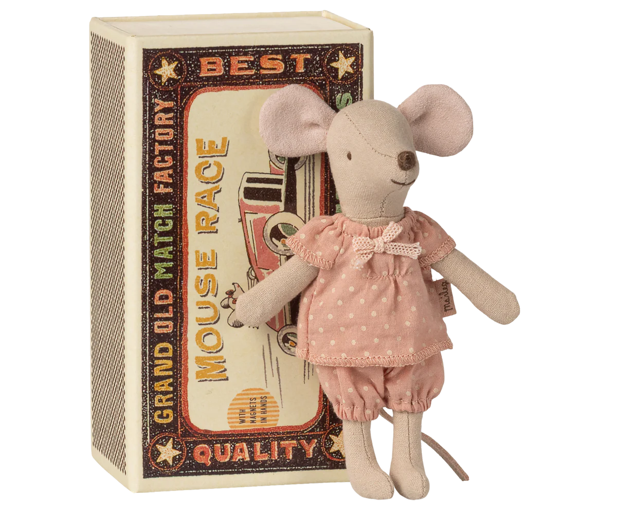 Big Sister Mouse in matchbox - Pink PJs