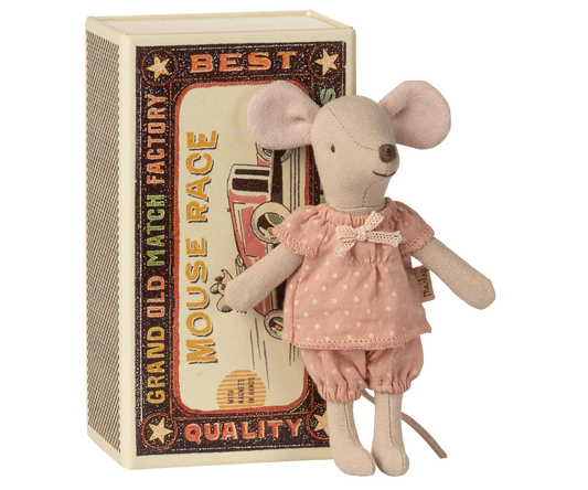 Big Sister Mouse in matchbox - Pink PJs