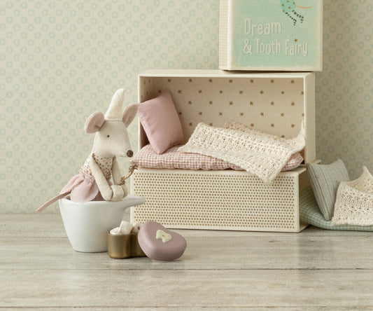 Tooth Fairy Mouse, Little Sister in Matchbox - Polka Dot Top