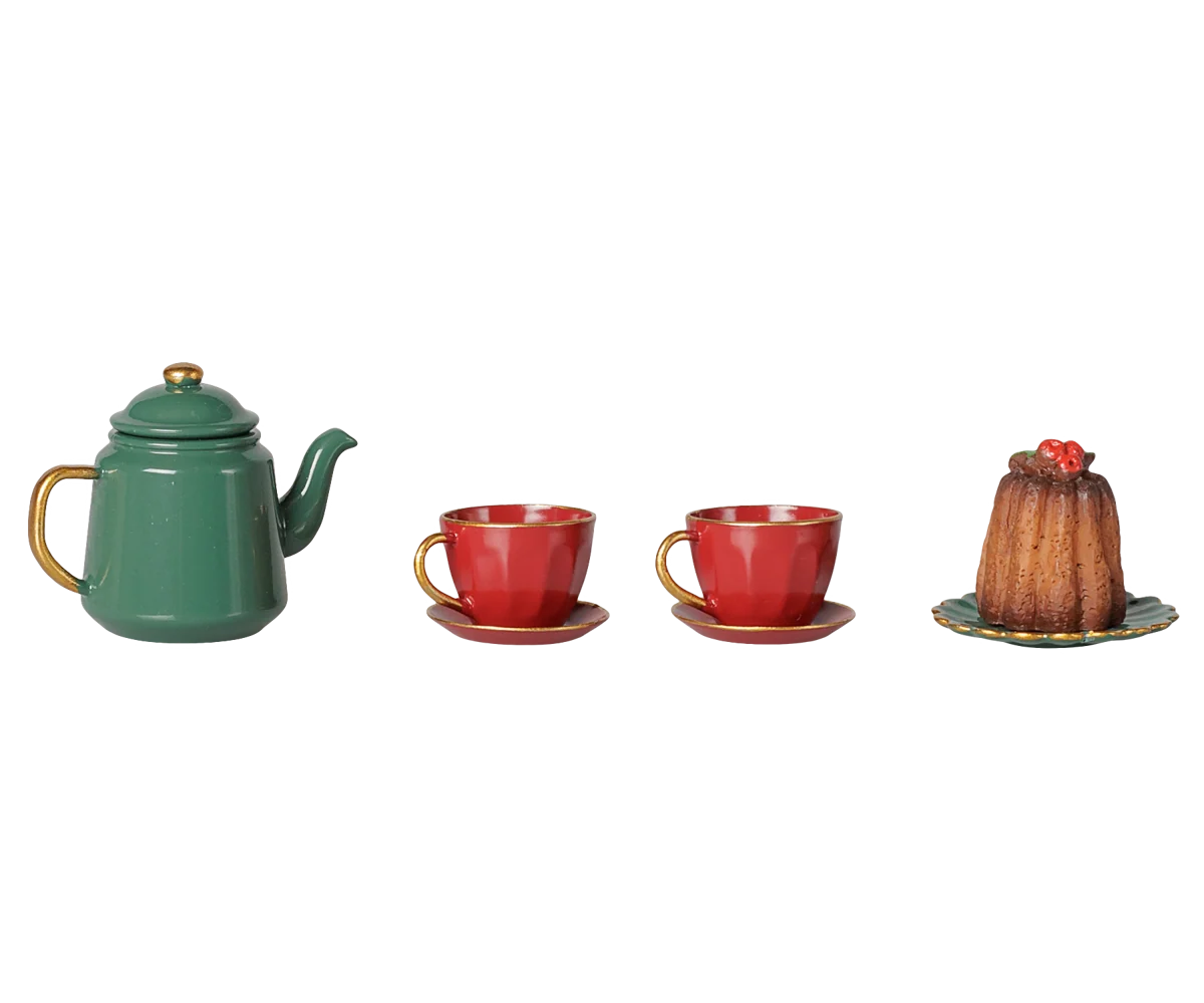 Christmas tea party, Mouse - Red, Green