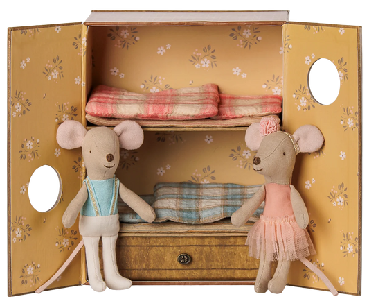 Ballet mice in dance studio, Little sister and brother