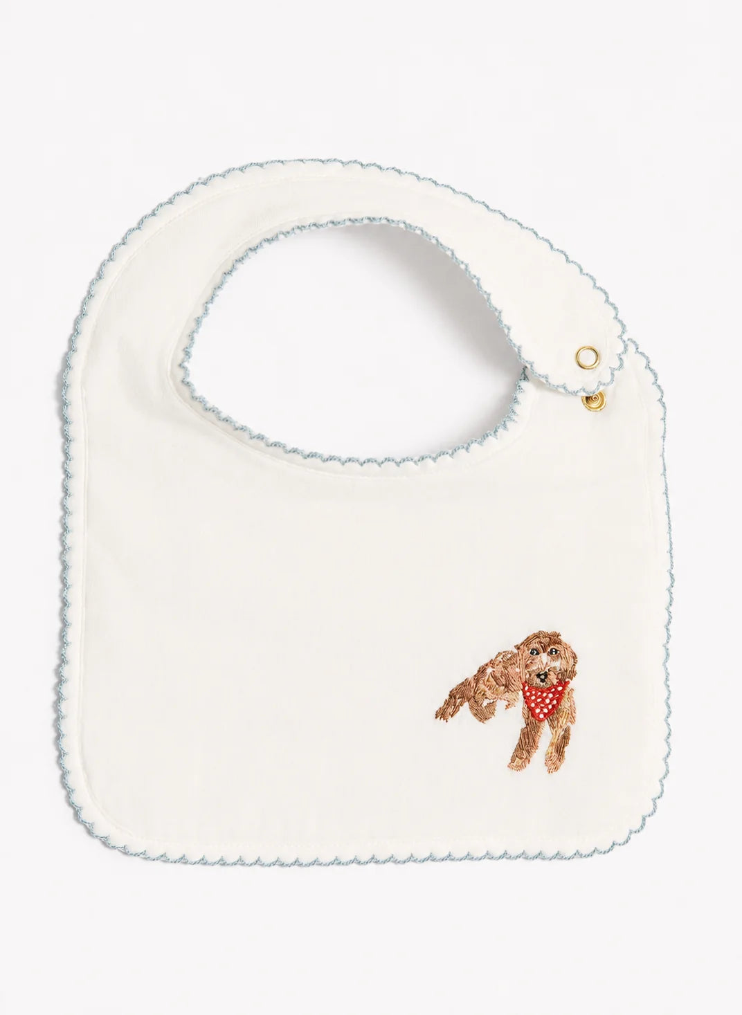 Classic Baby Bib - Embroidered Dog