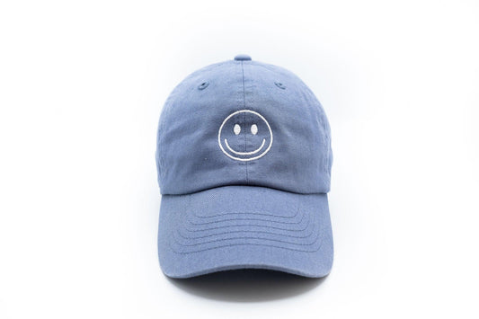 Dusty Blue Smiley Face Hat - Child (5Y-10Y)