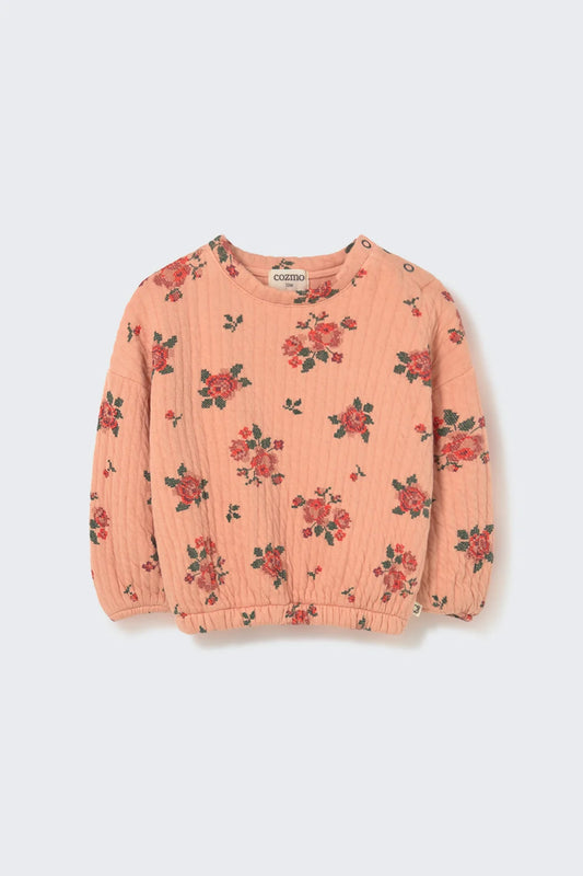 Sweatshirt Erin - Quilted Floral Print Baby Sweatshirt
