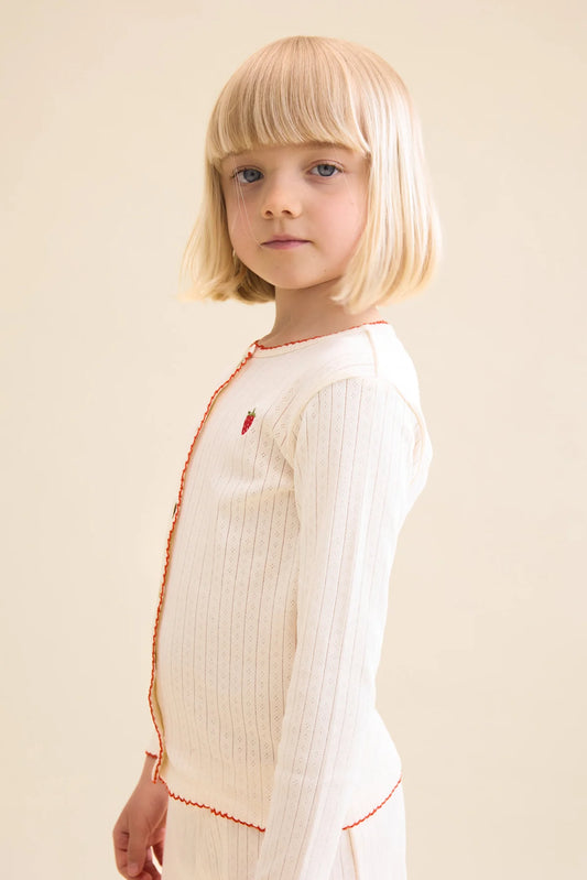 Flora Pointelle LS Blouse