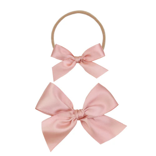 Satin Bow - French Pink Headband - Large