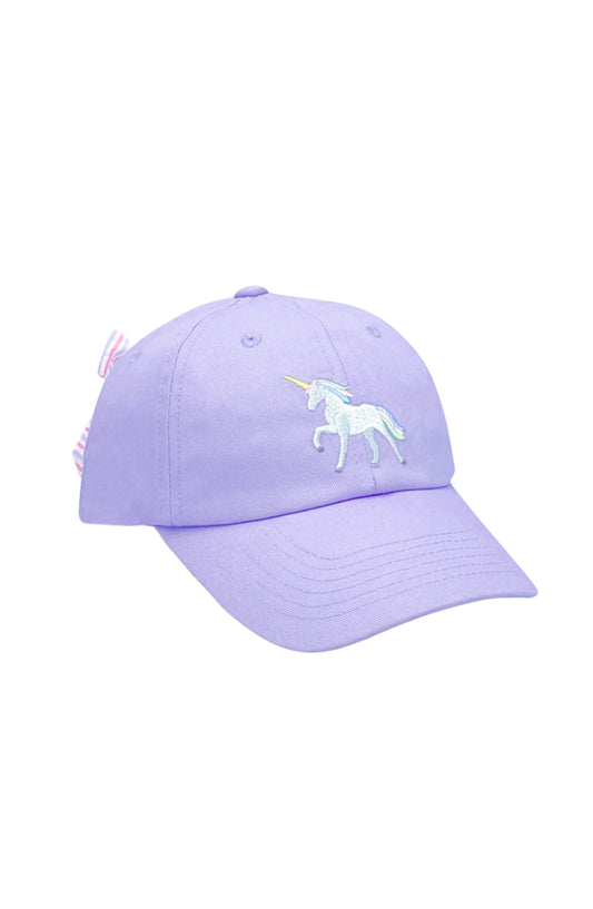Rainbow Unicorn Bow Baseball Hat - Youth (2-8Y)
