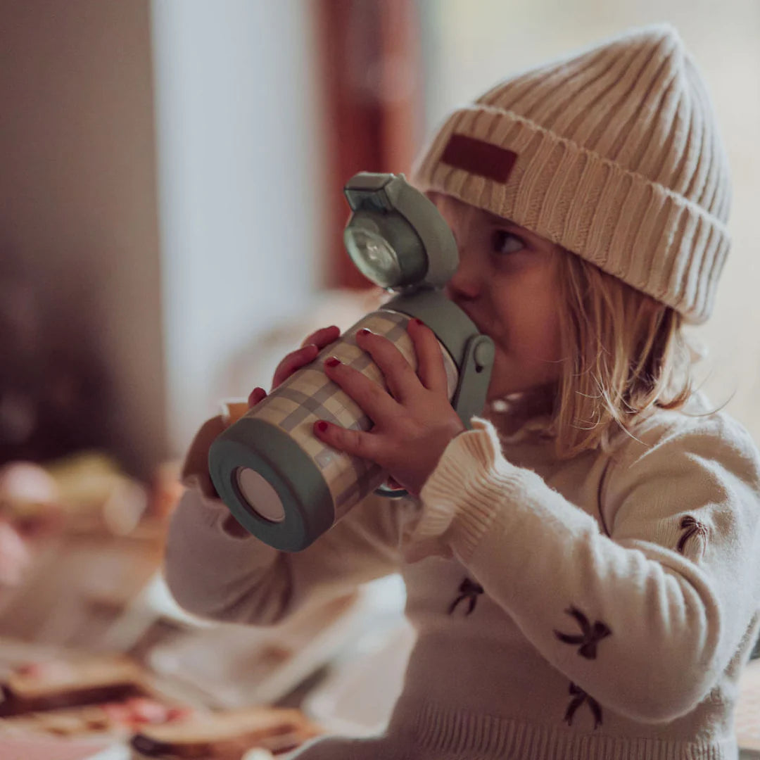 Sip + Chug - 2 in 1 Thermos Water Bottle - Lille Cottage Club - Fern Plaid
