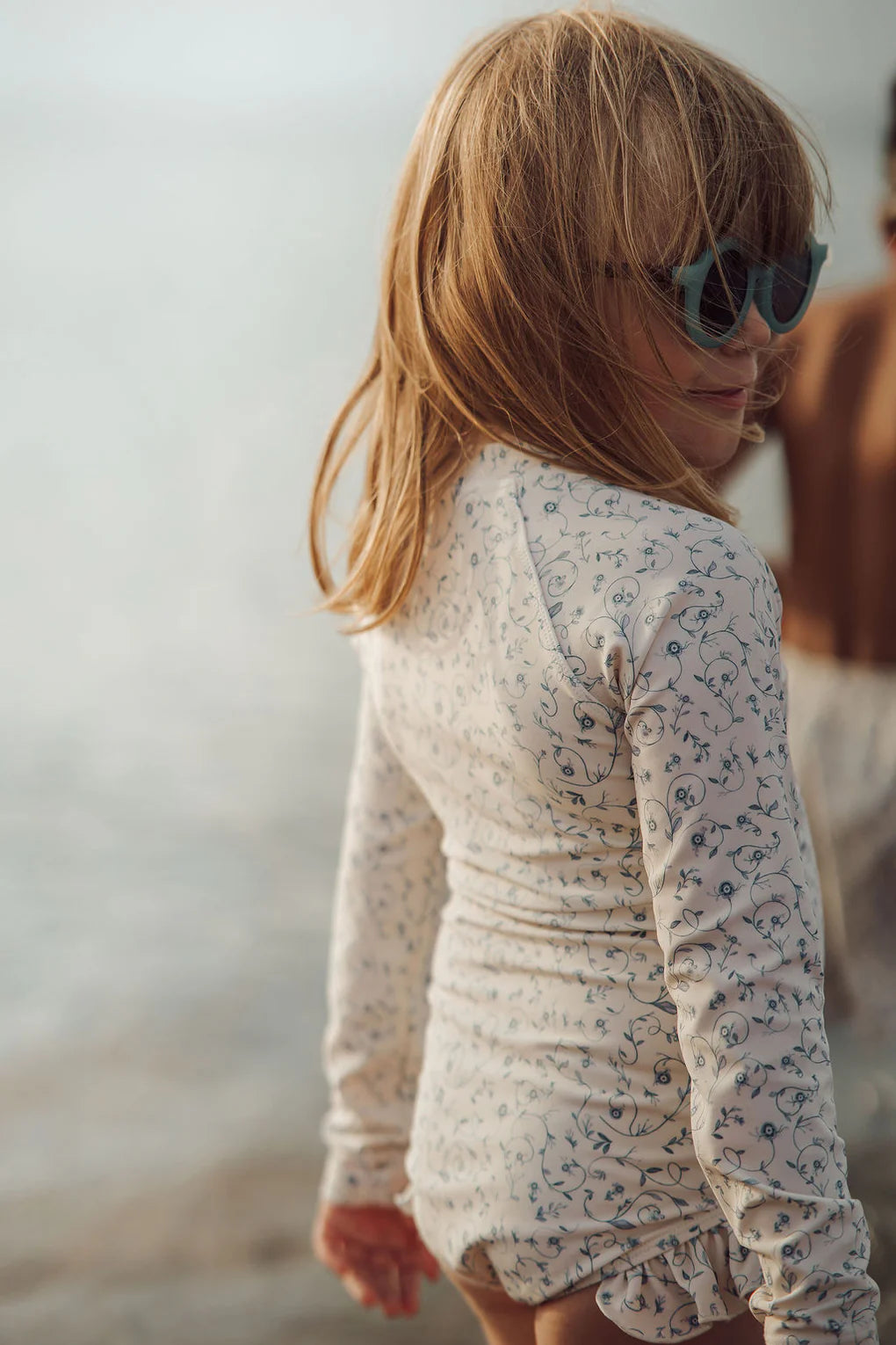 Long Sleeve Rashguard Ruffle Swimsuit