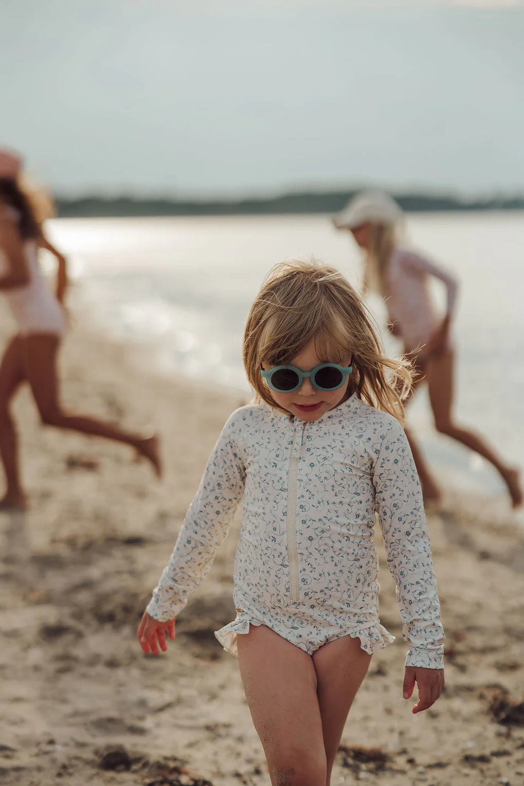 Long Sleeve Rashguard Ruffle Swimsuit