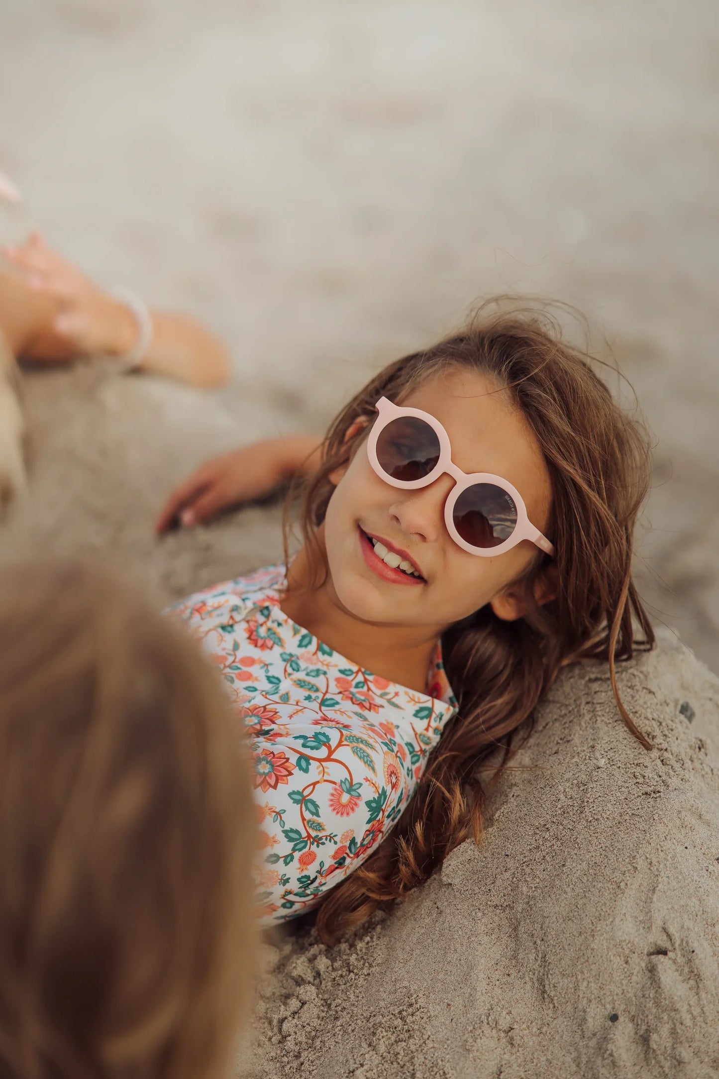 Original Round Sustainable Sunglasses - Bio Based - Bendable - Polarized - Blush Bloom (18M-10Y)