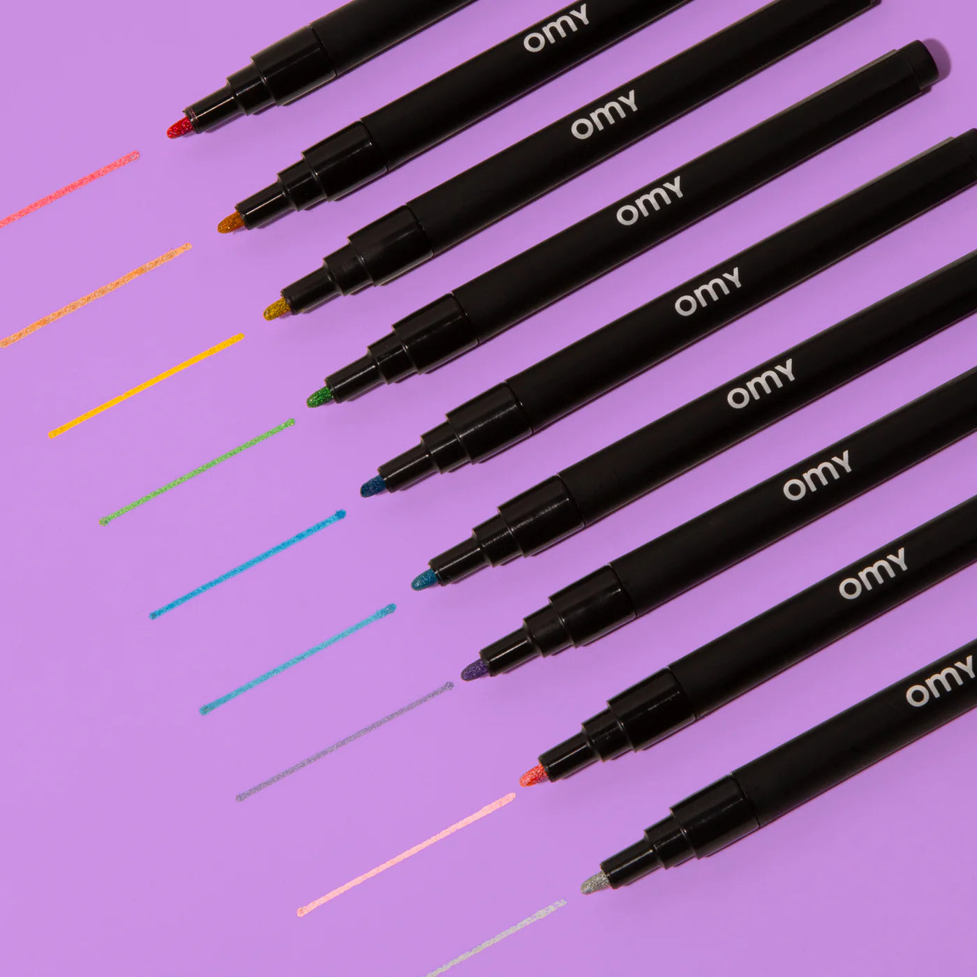 9 Glitter Markers Set