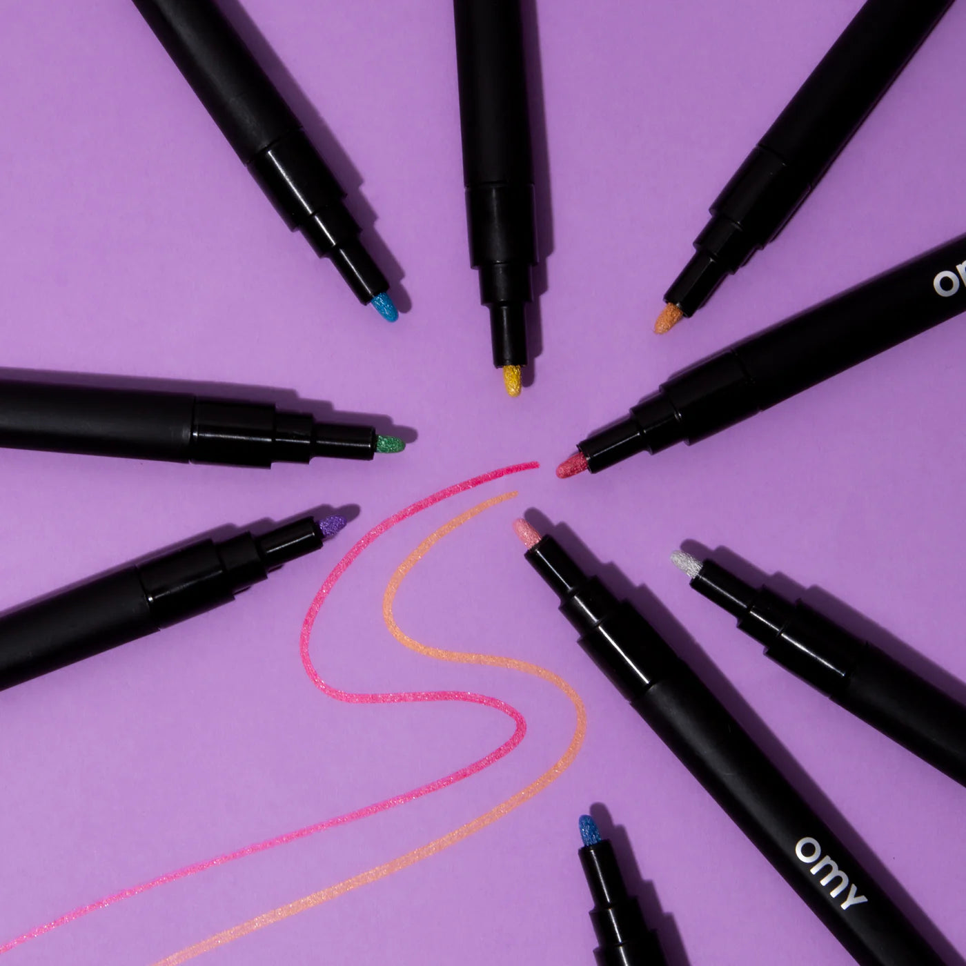 9 Glitter Markers Set